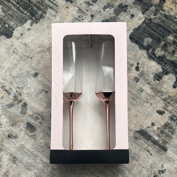 Rachel Zoe Other - Rachel Zoe Rose Gold Champagne Flutes